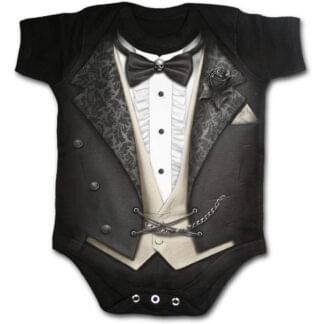 tuxed svart body til baby F030K002