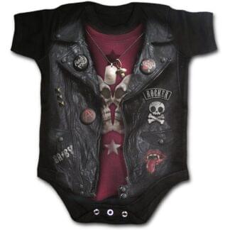baby biker svart body til baby F036K002