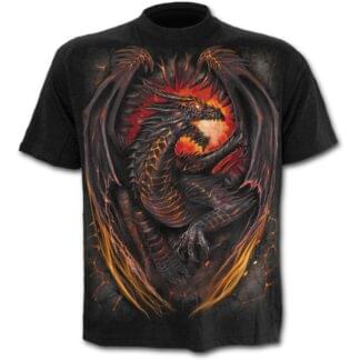 dragon furnace svart t-skjorte til barn L016K101