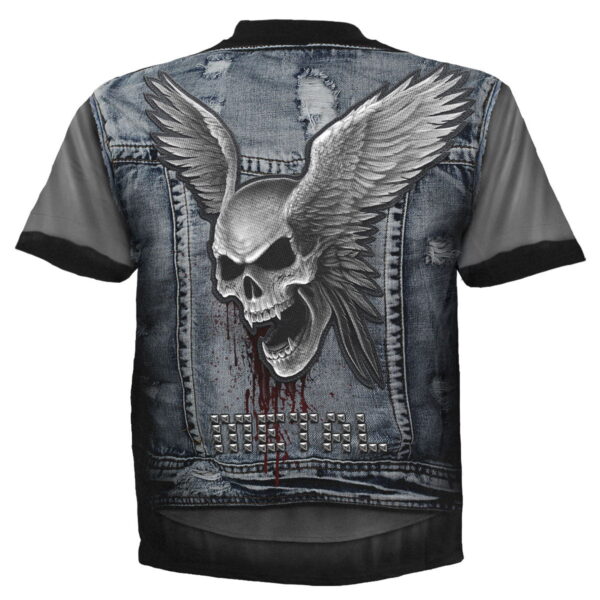 trash metal svart t-skjorte med heltrykk W024M105