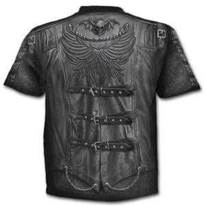 goth wrap svart-t skjorte med heltrykk W025M105