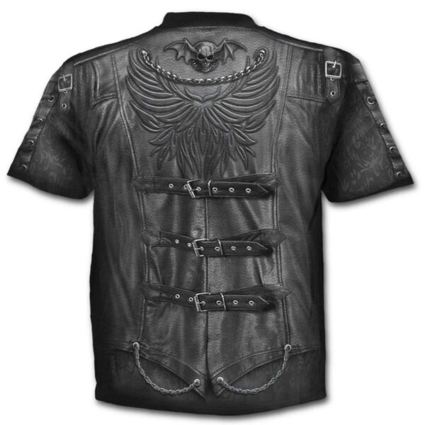 goth wrap svart-t skjorte med heltrykk W025M105