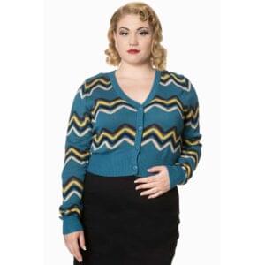 plus size good vibes langermet cardigan med sikksakk mønster CA3113