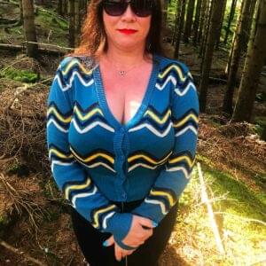 plus size good vibes langermet cardigan med sikksakk mønster CA3113