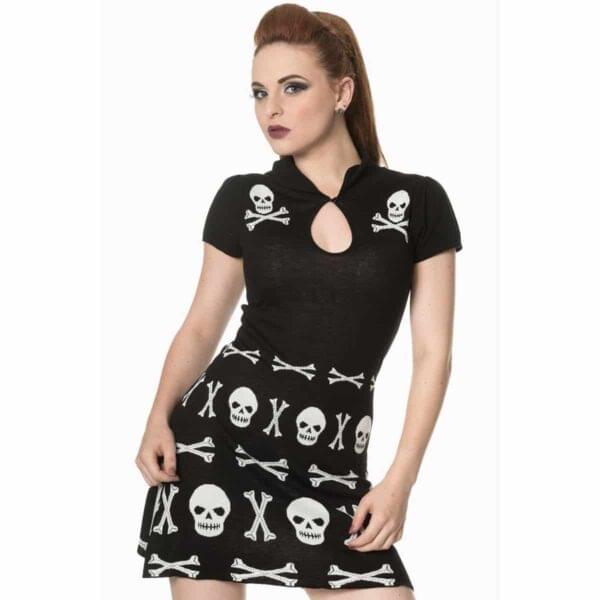 the after life scull dress minikjole med skalle motiv DR5189