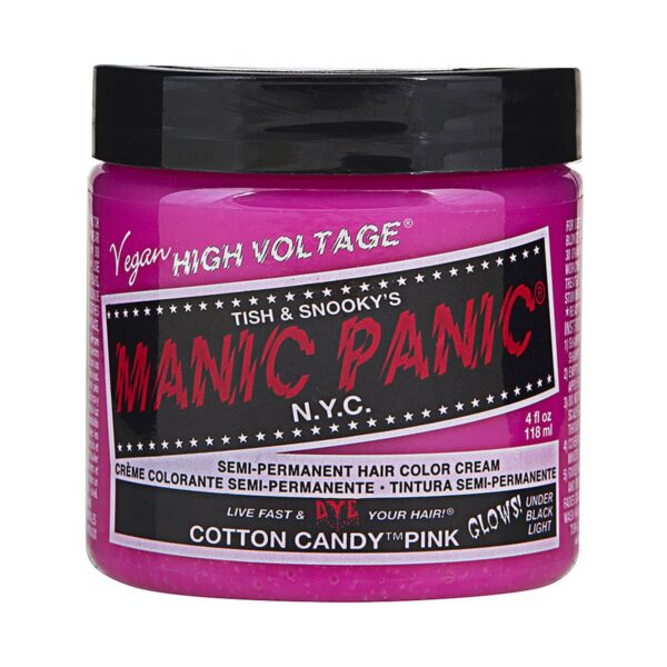 manic panic classic high voltage rosa uv hårfarge 118ml cotton candy pink pot 54501