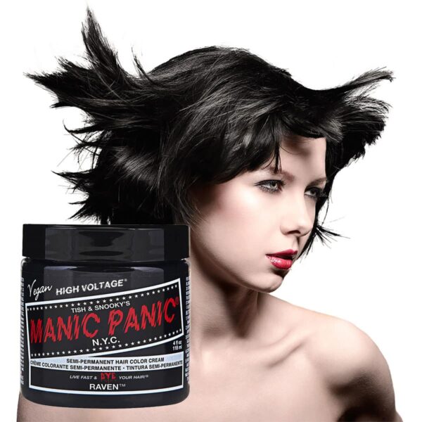 manic panic classic high voltage svart hårfarge 118ml raven model pot 62933
