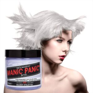 manic panic classic high voltage sølv hårfarge 118ml silver stiletto model pot 70603