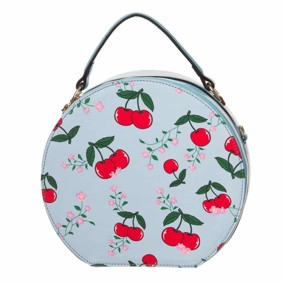 Rund veske | Nydelig kirsebær og blomstermotiv | RiffRaff.no Rund veske | Nydelig kirsebær og blomstermotiv | RiffRaff.no