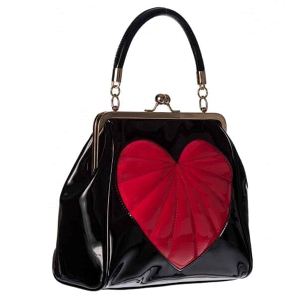 heartbreaker svart håndveske med hjerte pynt BG34001