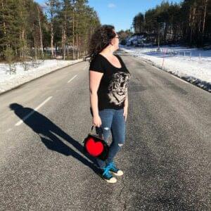 heartbreaker svart håndveske med hjerte pynt BG34001