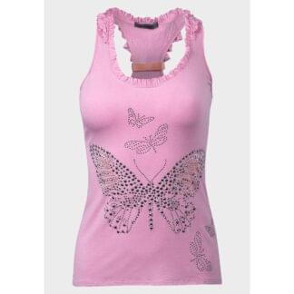 butterfly rosa singlet med studs og sløyfe 562590
