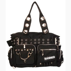 Banned veske svart med 11 rom Handcuff BBN754