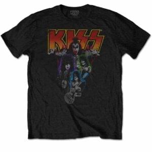 KISS neon band svart t-skjorte til herre KISSTS06MB