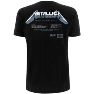 metallica master of puppets tracks svart t-skjorte til herre METTS23MB