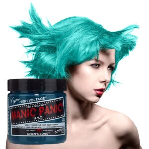 manic panic classic high voltage blågrønn uv hårfarge 118ml siren's song model pot 6008