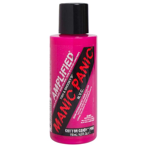 manic panic amplified rosa uv hårfarge 118ml cotton candy pink bottle 70577
