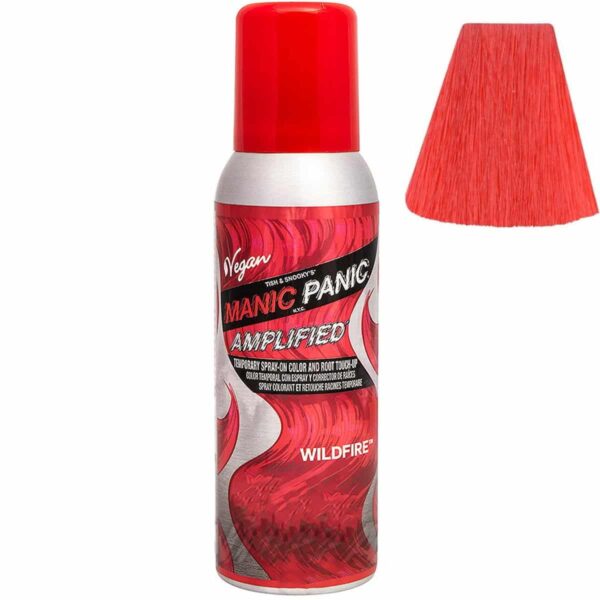 manic panic amplified spray rød hårfarge spray 100ml wildfire 70605