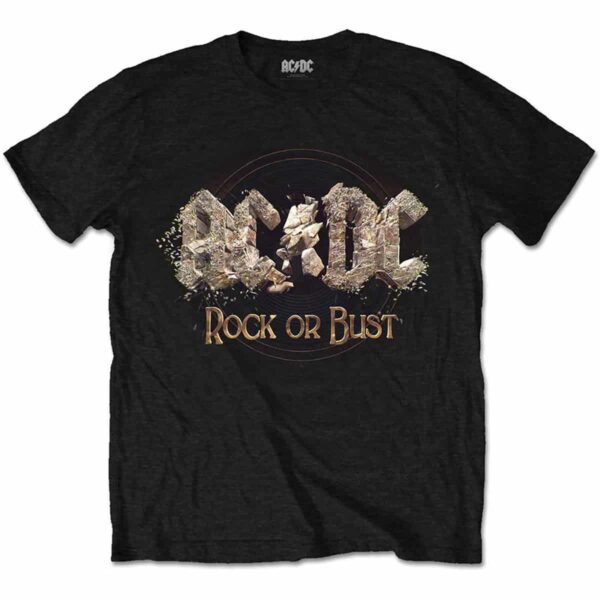 ac/dc rock or bust svart t-skjorte til herre ACDCTS34MB