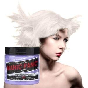 manic panic classic high voltage sølv hårfarge 118ml virgin snow toner model pot 40887