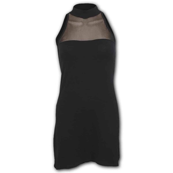 gothic elegance svart halterneck kjole P001F121
