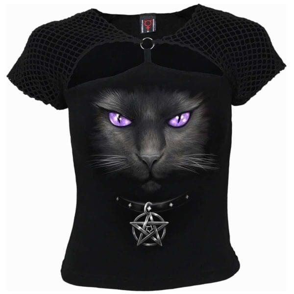 black cat todelt topp med netting D008F709