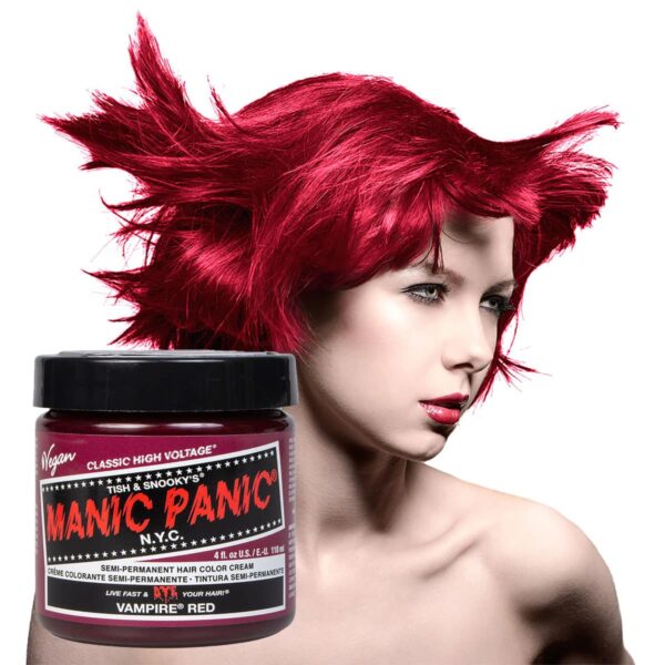 manic panic classic high voltage rød hårfarge 118ml vampire red model pot 40888