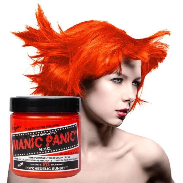 manic panic classic high voltage oransje hårfarge 118ml psychedelic sunset model pot 70432