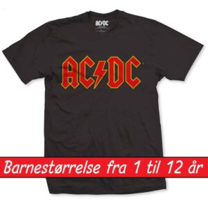 AC/DC t-skjorte til barn svart med rød logo ACDCTSP02BB