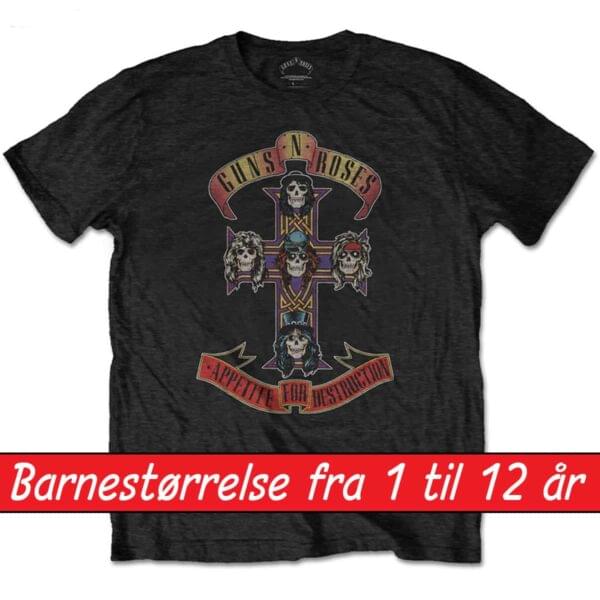 guns n roses t-skjorte barn appetite for destruction GNRTSP01BB
