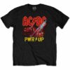 AC/DC t-skjorte med neon live pwr-up trykk ACDCTS85MB
