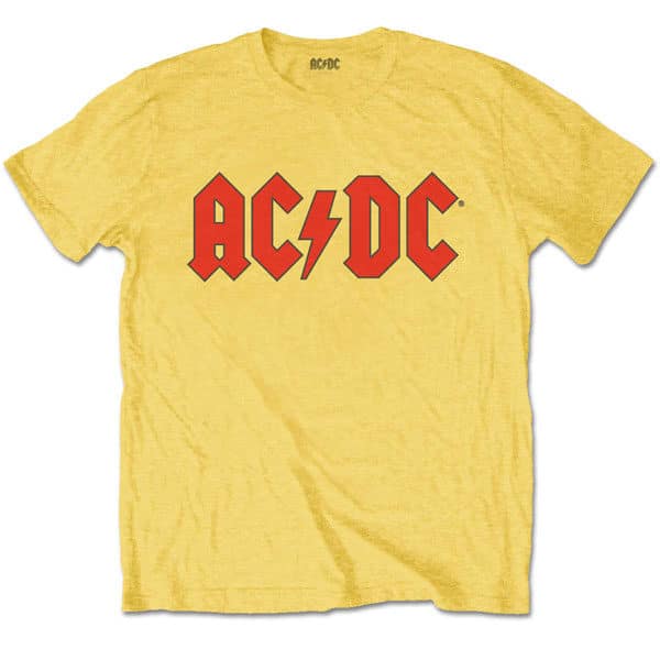 AC/DC t-skjorte barn kul gul rød logo merchandise ACDCTS02BY