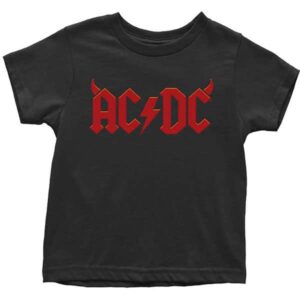 ac dc barneklær logo horns t-skjorte ACDCTS81TB