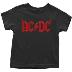 ac dc barneklær logo horns t-skjorte ACDCTS81TB