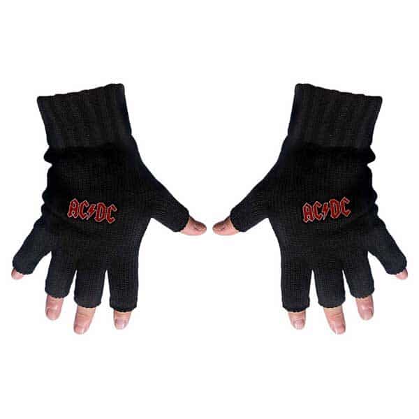 AC/DC fingerhansker med klassisk rød logo