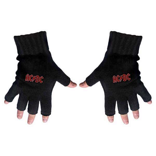 AC/DC fingerhansker med klassisk rød logo