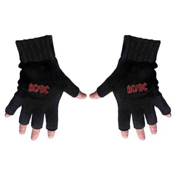 AC/DC fingerhansker med klassisk rød logo