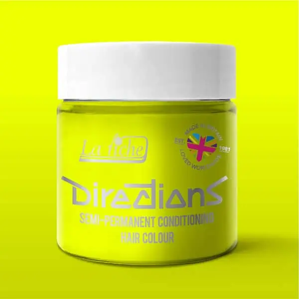 directions fluorescent yellow semi permanent hårfarge la riche 100ml FLU-YELLOW-100