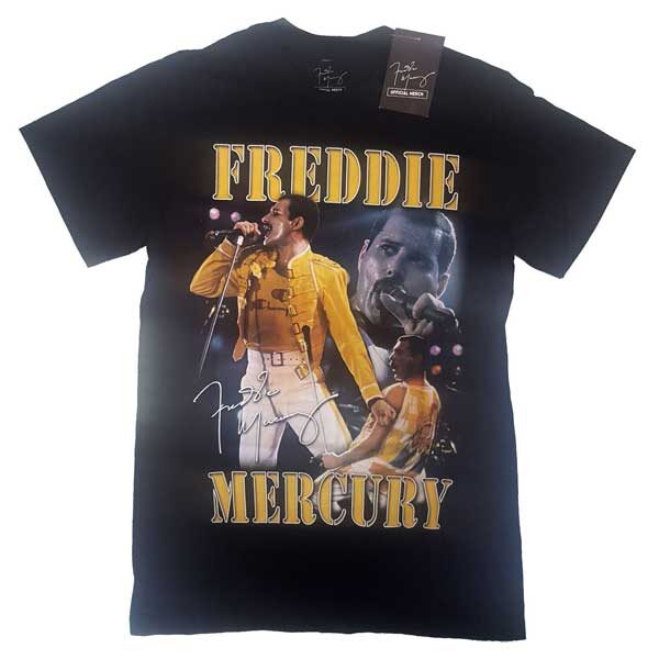 Freddie Mercury t-skjorte merchandise Live Homage FREDTS04MB