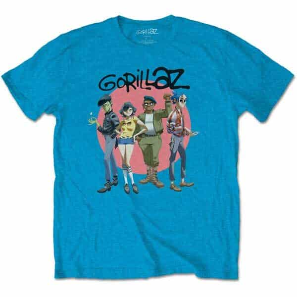 Gorillaz t-skjorte merchandise Group Circle Rise blå GORTS04MBL
