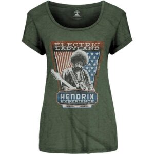 Jimi Hendrix dametopp grønn Electric Ladyland