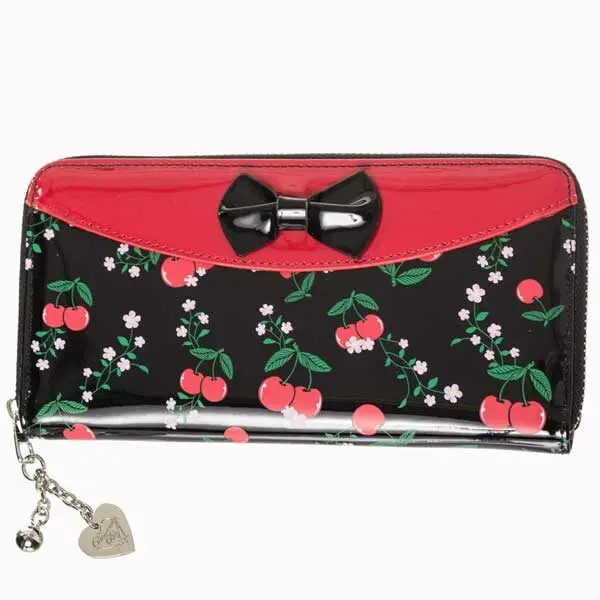 Banned New Romantics retro kirsebær lommebok WT1462RED/BLK