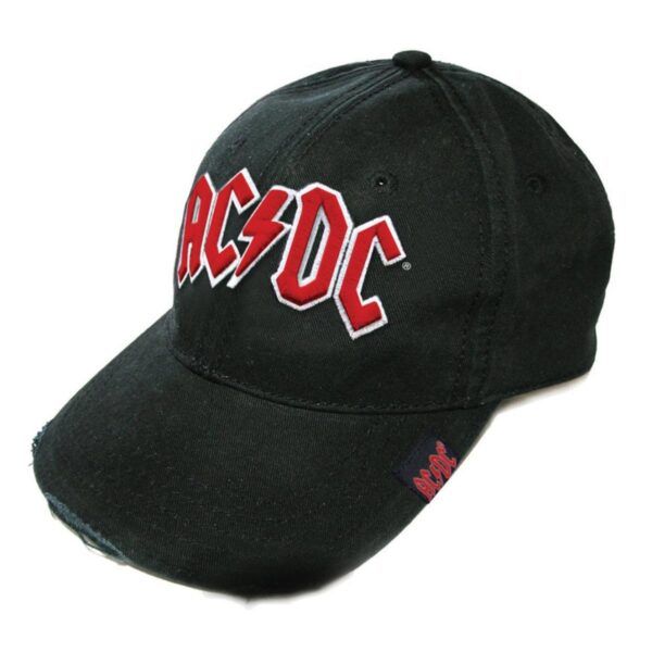 AC/DC slitt look caps svart med rød logo ACDCCAP02
