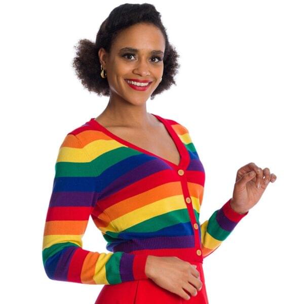 Fargerik cardigan Love Wins fra Banned Retro CA21135