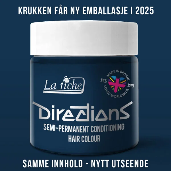 Directions Denim Blue semi permanent hårfarge La Riche 100ml RiffRaff.no
