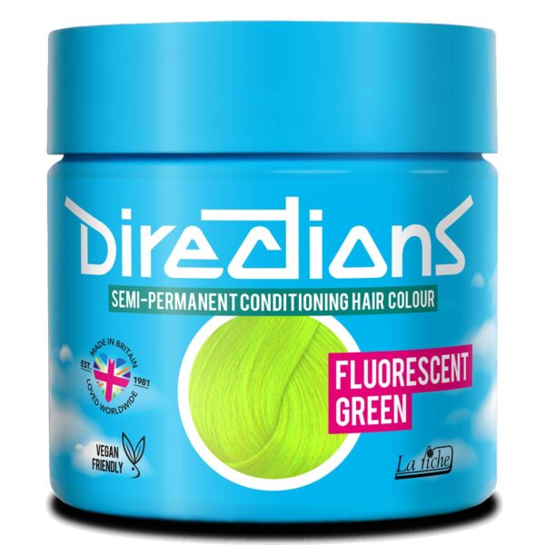 Directions Fluorescent Green semi permanent hårfarge La Riche 100ml RiffRaff.no