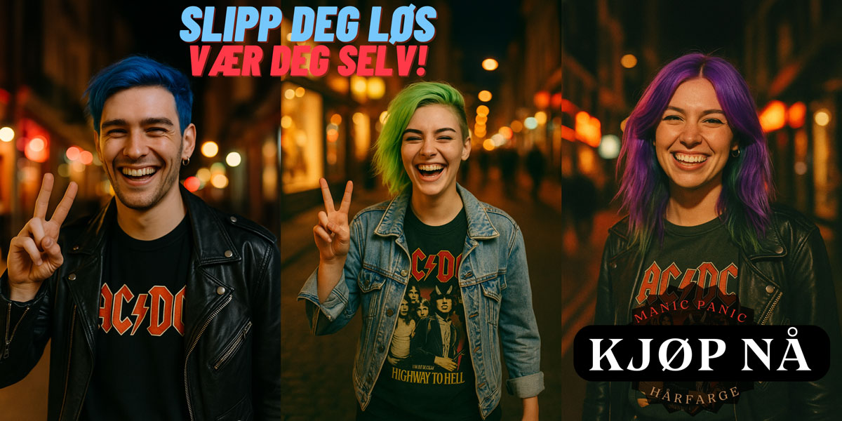 manic panic slipp deg løs vær deg selv hårfarge forside banner riffraff.no