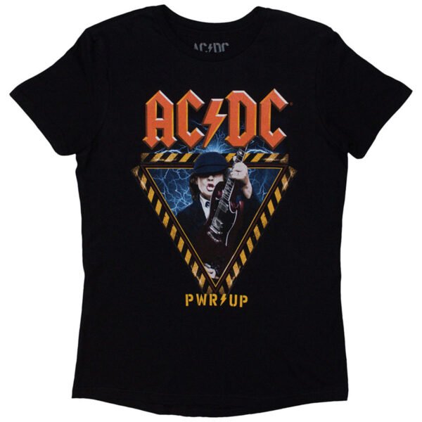 AC/DC Angus Triangle Ex EU Tour 2024 dameskjorte ACDCTS131LB Rock Off RiffRaff.no