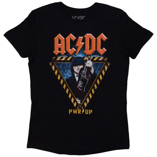 AC/DC Angus Triangle Ex EU Tour 2024 dameskjorte ACDCTS131LB Rock Off RiffRaff.no