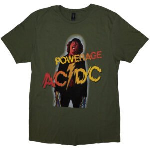 AC/DC Powerage t-skjorte khakigrønn unisex bandmerch ACDCTS149MK Rock Off RiffRaff.no